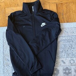 Nike Kids Black Full-Zip Jacket with White Logo